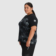 Outdoor Research Freewheel Short Sleeve Jersey Plus - Women's - Black Cloud Scape / Black - on model